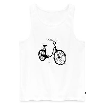 Vélo Doodle Bicyclettes Cycling Silhouette 3 - Débardeur bio Premium Homme - blanc - Devant - Michal (187cm)