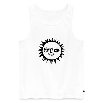 Sun Summer Watercolor Nature Beach Sky Vector 5 - Men's Premium Organic Tank Top - white - Front - Michal (187cm)