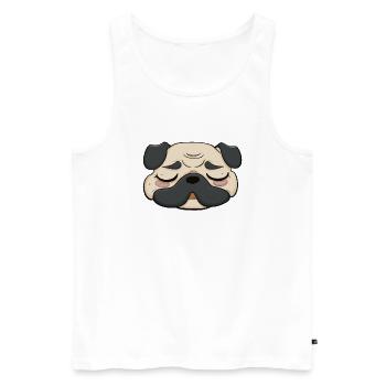 Sleeping Pug Dog Funny Dog Owners - Débardeur bio Premium Homme - blanc - Devant - Michal (187cm)
