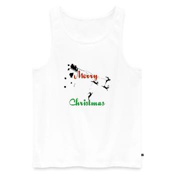MerryfuckinChristmas - Männer Premium Bio Tank Top - Weiß - Vorne - Michal (187cm)