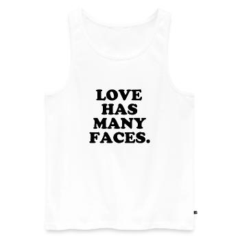 L’amour a plusieurs visages - Cool Quote - Cooler Spruch - Débardeur bio Premium Homme - blanc - Devant - Michal (187cm)