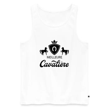 Meilleure cavalière. Idée cadeau. Equitation - Débardeur bio Premium Homme - blanc - Devant - Michal (187cm)