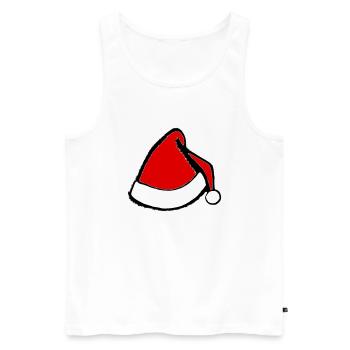 Christmas Hat Santa Claus Christmas Vector - Men's Premium Organic Tank Top - white - Front - AI Model Male 178 light (178cm)