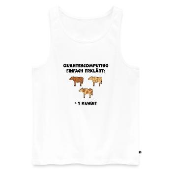 Quantencomputing mit Kühen Lustig Geschenk Kuhbit - Männer Premium Bio Tank Top - Weiß - Vorne - Michal (187cm)