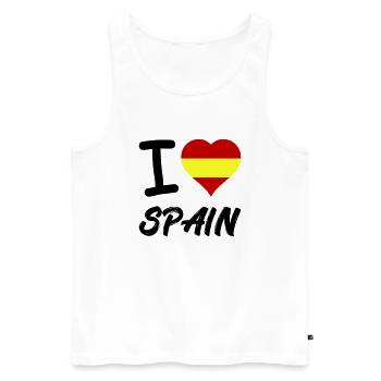 J’aime l’Espagne - Débardeur bio Premium Homme - blanc - Devant - Michal (187cm)