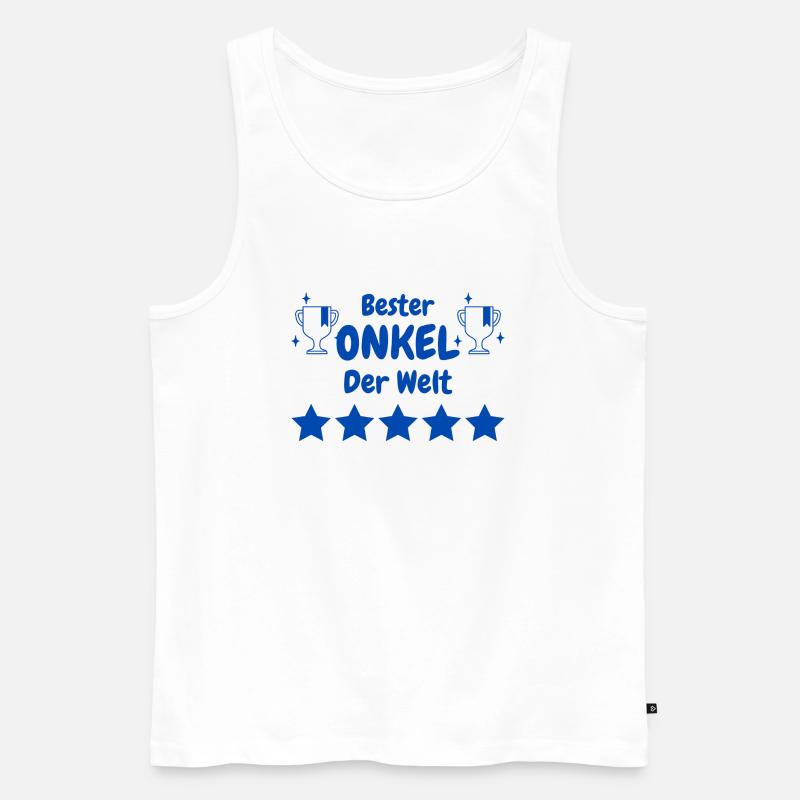 Bester Onkel der Welt - Männer Premium Bio Tank Top - Weiß