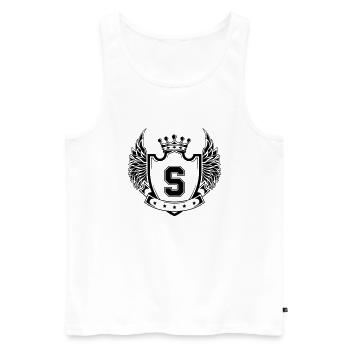 Armoiries S - Débardeur bio Premium Homme - blanc - Devant - Michal (187cm)