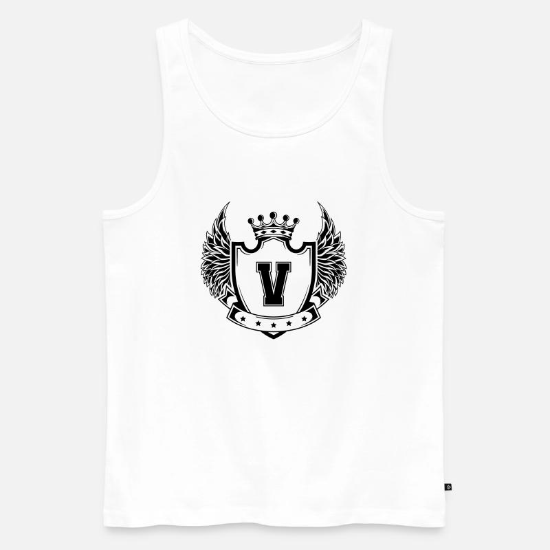 Wappen V - Männer Premium Bio Tank Top - Weiß