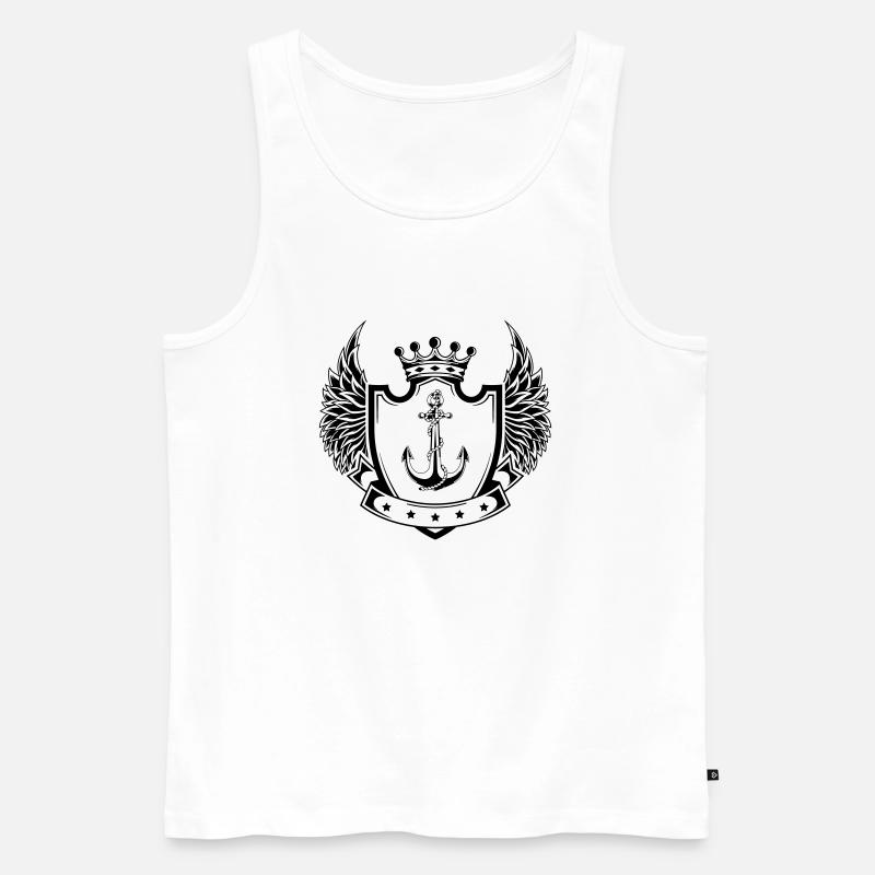 Anker Wappen - Männer Premium Bio Tank Top - Weiß