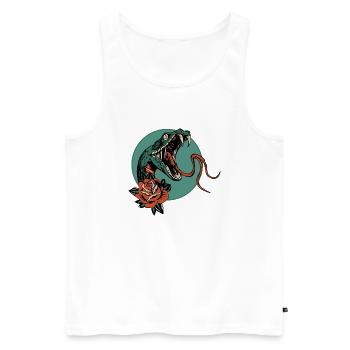 snake pink flower vipere cobra tongue 403 A - Men's Premium Organic Tank Top - white - Front - Michal (187cm)
