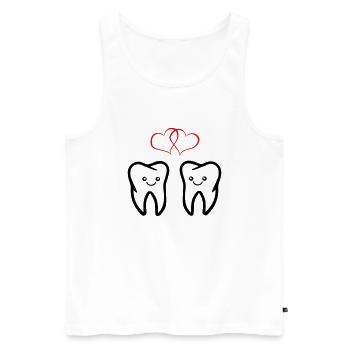 zähne verliebt - Männer Premium Bio Tank Top - Weiß - Vorne - AI Model Male 178 light (178cm)