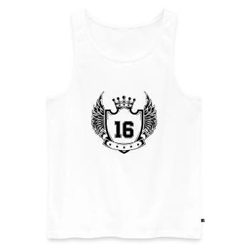 Wappen 16 - Männer Premium Bio Tank Top - Weiß - Vorne - Michal (187cm)