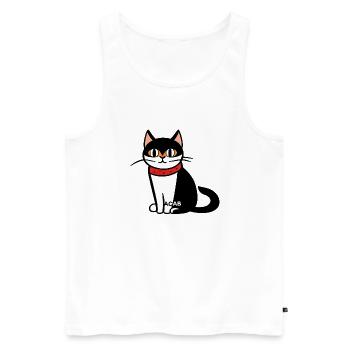 Niedliche Katze - Männer Premium Bio Tank Top - Weiß - Vorne - Michal (187cm)