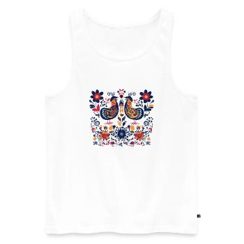 Vintage-Vögel - Männer Premium Bio Tank Top - Weiß - Vorne - Michal (187cm)