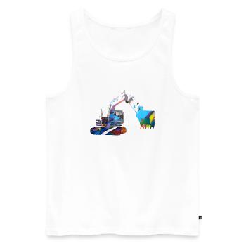 bagger,baggerfahren,baggerfahren,graffiti - Männer Premium Bio Tank Top - Weiß - Vorne - AI Model Male 178 light (178cm)