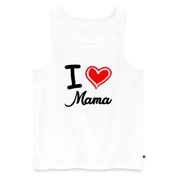 J’aime maman - Débardeur bio Premium Homme - blanc - Devant - Michal (187cm)