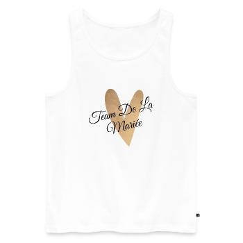 Team de la mariée coeur doré - Débardeur bio Premium Homme - blanc - Devant - Michal (187cm)
