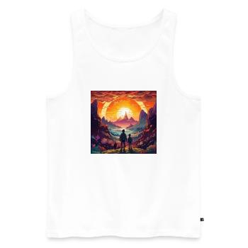 Magische Reise - Männer Premium Bio Tank Top - Weiß - Vorne - Michal (187cm)