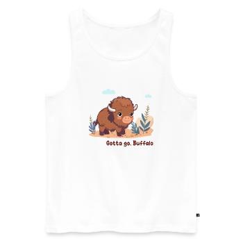 Gotta go, Buffalo - Débardeur bio Premium Homme - blanc - Devant - AI Model Male 178 light (178cm)