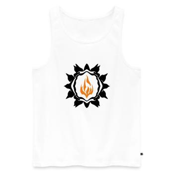 Rune de feu - Débardeur bio Premium Homme - blanc - Devant - Michal (187cm)