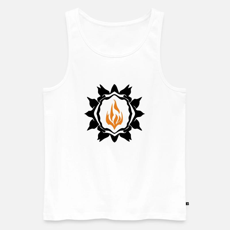 Feuer-Rune - Männer Premium Bio Tank Top - Weiß
