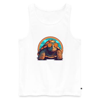 Turtle, Reptile, Turtle, Chelonian - Men's Premium Organic Tank Top - white - Front - Michal (187cm)