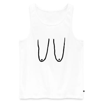 Boobs boobs chest - Men's Premium Organic Tank Top - white - Front - AI Model Male 178 light (178cm)