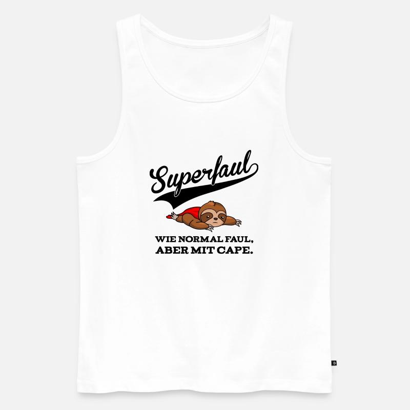 Superfaul - also faul mit Cape - Männer Premium Bio Tank Top - Weiß