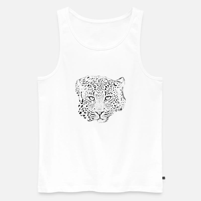 Leopard - Männer Premium Bio Tank Top - Weiß