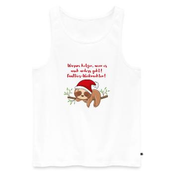 Faultier Weihnachten - Männer Premium Bio Tank Top - Weiß - Vorne - Michal (187cm)