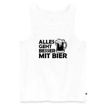 Bier Alkohol Gerstensaft Party - Männer Premium Bio Tank Top - Weiß - Vorne - Michal (187cm)