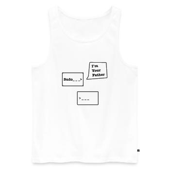 Linux Sudo - Men's Premium Organic Tank Top - white - Front - Michal (187cm)