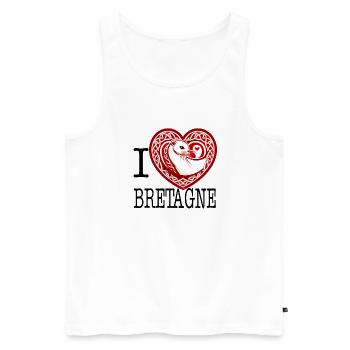 i love bretagne coeur celtique tribal - Débardeur bio Premium Homme - blanc - Devant - Michal (187cm)