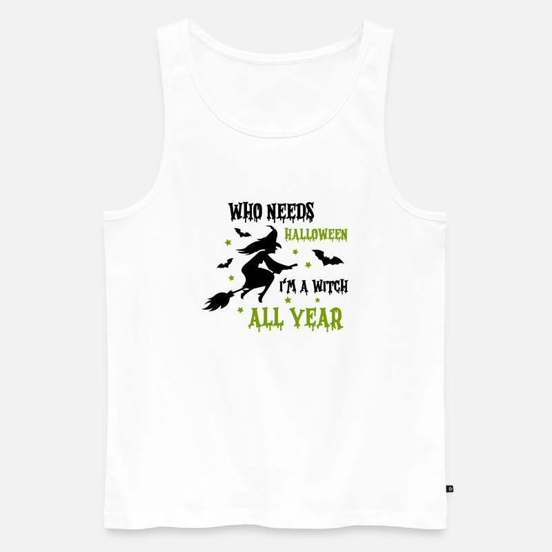 witch all year - Männer Premium Bio Tank Top - Weiß