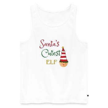Weihnachtself - Männer Premium Bio Tank Top - Weiß - Vorne - AI Model Male 178 light (178cm)