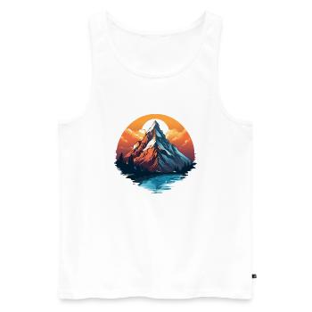 Berg T-Shirt Wandern Alpen Berg Design - Männer Premium Bio Tank Top - Weiß - Vorne - Michal (187cm)