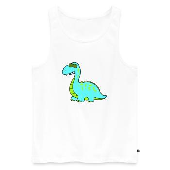 dino cool - Männer Premium Bio Tank Top - Weiß - Vorne - AI Model Male 178 light (178cm)