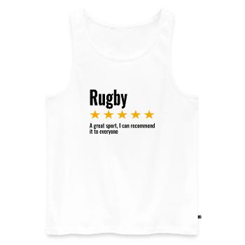 Rugby Gift Sport Type, Sports Saying - Men's Premium Organic Tank Top - white - Front - Michal (187cm)