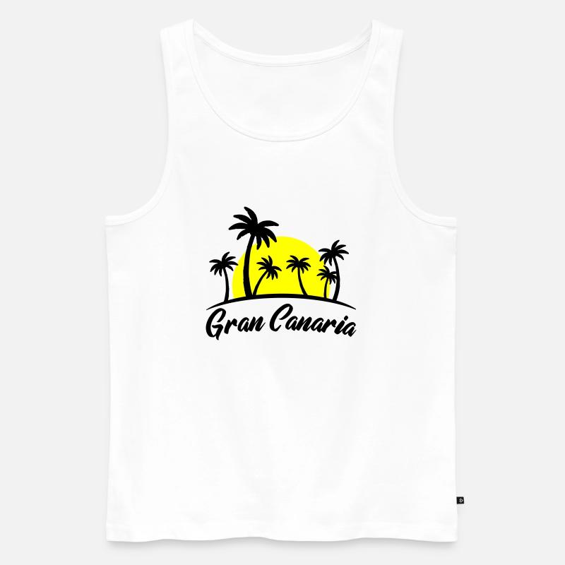 gran canaria - Männer Premium Bio Tank Top - Weiß