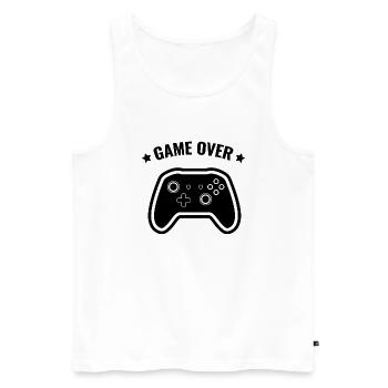game over - Débardeur bio Premium Homme - blanc - Devant - AI Model Male 178 light (178cm)