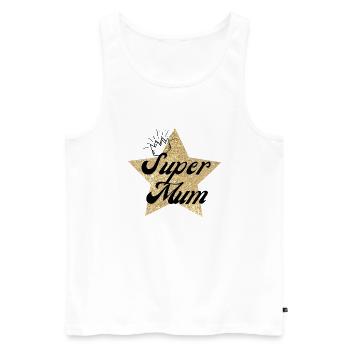 super mum - cadeau maman - Débardeur bio Premium Homme - blanc - Devant - Michal (187cm)