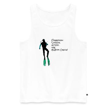 Buddy Check! - Diving Shirt - Männer Premium Bio Tank Top - Weiß - Vorne - Michal (187cm)