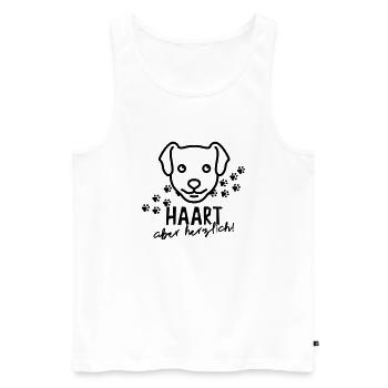 Haart aber herzlich - Männer Premium Bio Tank Top - Weiß - Vorne - Michal (187cm)