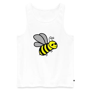 Bee Cool - Men's Premium Organic Tank Top - white - Front - AI Model Male 178 light (178cm)