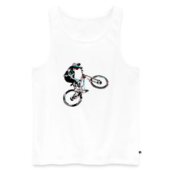 vtt descente - Débardeur bio Premium Homme - blanc - Devant - Michal (187cm)
