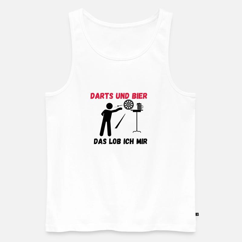 Darts und Bier Schwarz - Männer Premium Bio Tank Top - Weiß