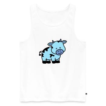 vache - Débardeur bio Premium Homme - blanc - Devant - Michal (187cm)