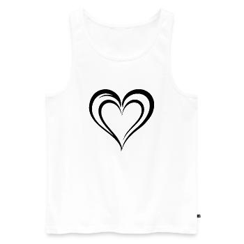 Coeur, Amour, Saint Valentin, Symbole - Débardeur bio Premium Homme - blanc - Devant - Michal (187cm)