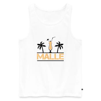 malle - Débardeur bio Premium Homme - blanc - Devant - AI Model Male 178 light (178cm)