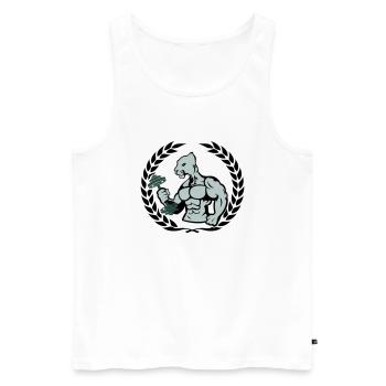 bodybuilder jaguar - Männer Premium Bio Tank Top - Weiß - Vorne - Michal (187cm)